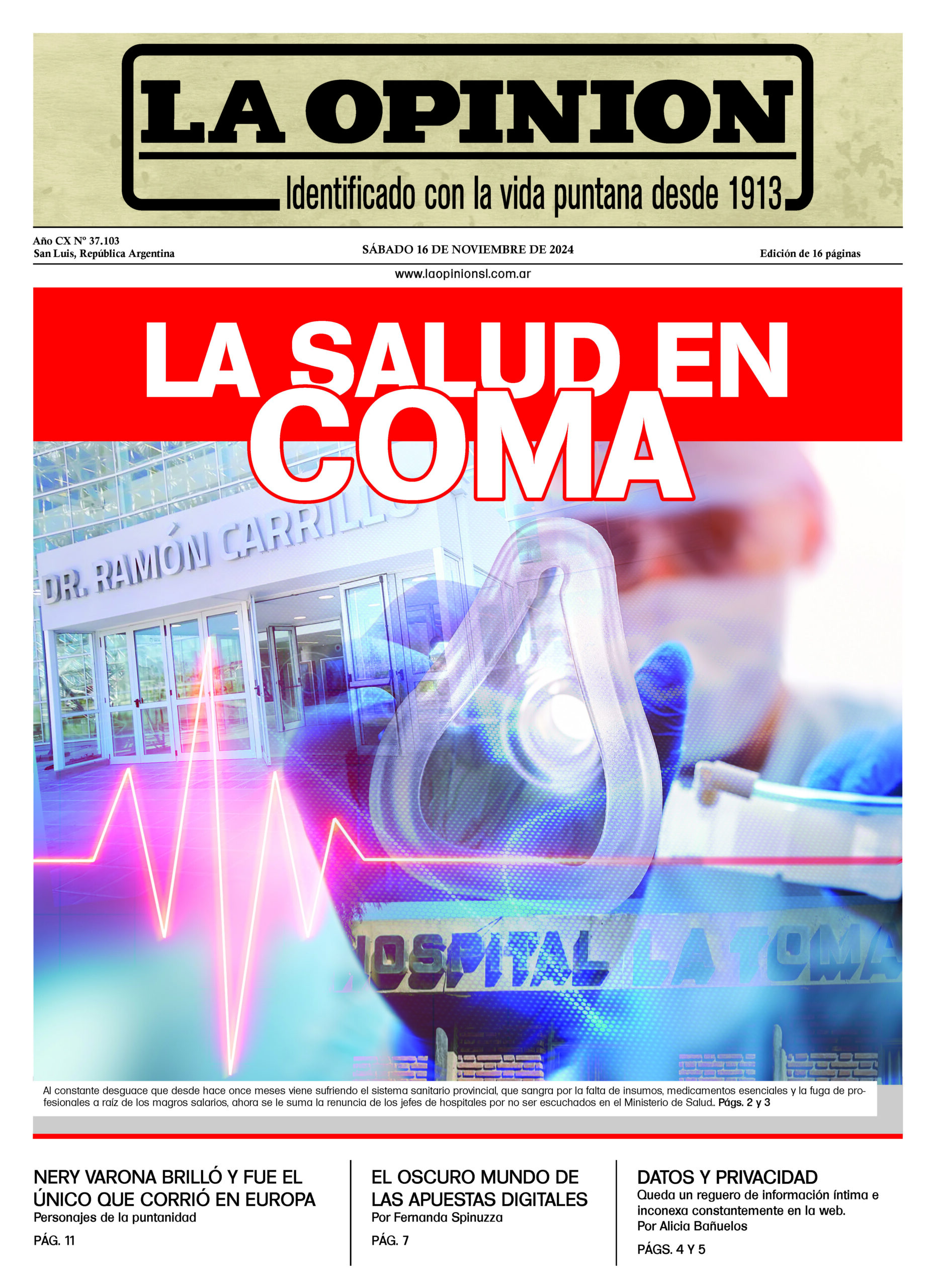 «LA SALUD EN COMA» – 16-11-2024